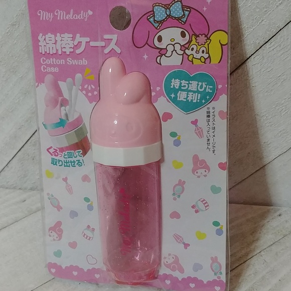 NWT My Melody Sanrio Japan Cotton Swab Case Holder Travel Container - Picture 2 of 4